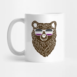 LGBTQ Bear Cool Sunglasses Progressive Asexual Flag Mug